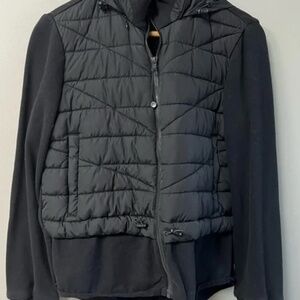 ZELLA Black Puffer Jacket with Quilted Design and Hood SIZE XS